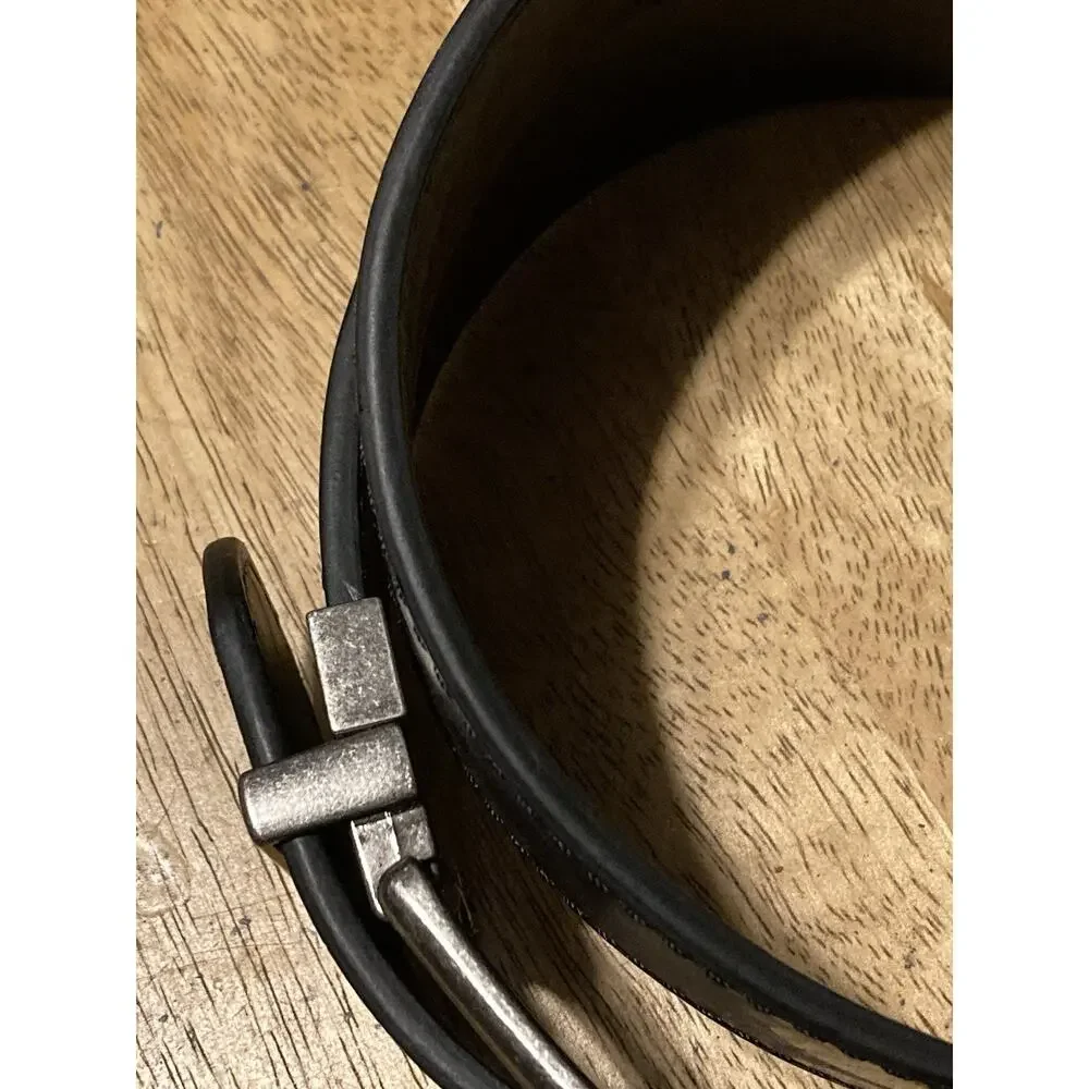 Men’s Black Camo Belt Sz 34 Bonded Leather Golf‎ Work Casual